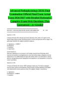 Advanced Pathophysiology HESI Final Examination Official Final Exam Actual Exam 2026&sol;2027 with Detailed Rationales &vert; Complete Exam-Style Questions &vert; Pass Guaranteed &ndash; A&plus; Graded&NewLine;&NewLine;