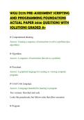 WGU D278 PRE-ASSESSMENT SCRIPTING &NewLine;AND PROGRAMMING FOUNDATIONS &NewLine;ACTUAL PAPER 2026 QUESTIONS WITH &NewLine;SOLUTIONS GRADED A&plus;