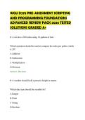 WGU D278 PRE-ASSESSMENT SCRIPTING &NewLine;AND PROGRAMMING FOUNDATIONS &NewLine;ADVANCED REVIEW PACK 2026 TESTED &NewLine;SOLUTIONS GRADED A&plus;
