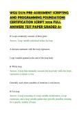 WGU D278 PRE-ASSESSMENT SCRIPTING &NewLine;AND PROGRAMMING FOUNDATIONS &NewLine;CERTIFICATION SCRIPT 2026 FULL &NewLine;ANSWERS TEST PAPER GRADED A&plus;