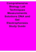 Comprehensive Biology Lab Techniques Measurements Solutions DNA and Gel Electrophoresis Study Guide Questions and Answers with Solution 2025&sol; 2026