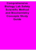 Comprehensive Biology Lab Safety Scientific Method and Biochemistry Concepts Study Guide Questions and Answers with Solution 2025&sol; 2026