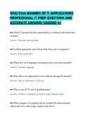 WGU D336 BUSINESS OF IT APPLICATIONS &NewLine;PROFESSIONAL IT PREP QUESTIONS AND &NewLine;ACCURATE ANSWERS GRADED A&plus;