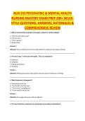 NUR 233 PSYCHIATRIC & MENTAL HEALTH NURSING MASTERY EXAM PREP 200&plus; NCLEX-STYLE QUESTIONS&comma; ANSWERS&comma; RATIONALES & COMPREHENSIVE REVIEW