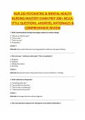 NUR 233 PSYCHIATRIC & MENTAL HEALTH NURSING MASTERY EXAM PREP 200&plus; NCLEX-STYLE QUESTIONS&comma; ANSWERS&comma; RATIONALES & COMPREHENSIVE REVIEW