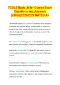 TCOLE Basic Jailer Course Exam &NewLine;Questions and Answers &NewLine;&lpar;250Qs&rpar;2026&sol;2027 RATED A&plus;