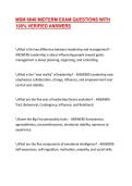 MSM 6640 MIDTERM EXAM QUESTIONS WITH 100&percnt; VERIFIED ANSWERS