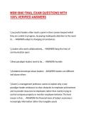 MSM 6640 FINAL EXAM QUESTIONS WITH 100&percnt; VERIFIED ANSWERS