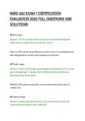 NURS 662 EXAM 1 CERTIFICATION&NewLine;EVALUATION 2026 FULL QUESTIONS AND&NewLine;SOLUTIONS&NewLine;