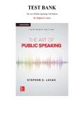 The Art of Public Speaking&comma; 13th Edition &mdash; by Stephen  Lucas &mdash; Complete Test Bank &lpar;All Chapters&rpar; 
