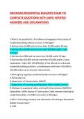 MICHIGAN RESIDENTIAL BUILDERS EXAM PSI COMPLETE QUESTIONS WITH 100&percnt; VERIFIED ANSWERS AND EXPLANATIONS 2026&sol;2027