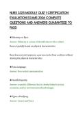 NURS 3325 MODULE QUIZ 1 CERTIFICATION&NewLine;EVALUATION EXAMS 2026 COMPLETE&NewLine;QUESTIONS AND ANSWERS GUARANTEED TO&NewLine;PASS&NewLine;