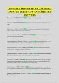 University of Houston MANA 3335 Exam 1 &NewLine;UPDATED QUESTIONS AND CORRECT &NewLine;ANSWERS