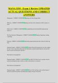 MANA 3335 - Exam 1 Review UPDATED &NewLine;ACTUAL QUESTIONS AND CORRECT &NewLine;ANSWERS