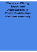 Electrical Wiring Types and Applications in Power Distribution Study Guide 2026 Updated Lecture Summary