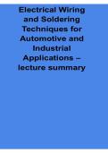 Electrical Wiring and Soldering Techniques for Automotive and Industrial Applications Study Guide 2026 Updated Lecture Summary