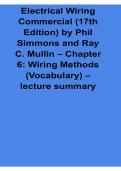 Electrical Wiring Commercial 17th Edition by Phil Simmons and Ray C Mullin Chapter 6 Wiring Study Guide 2026 Updated Lecture Summary
