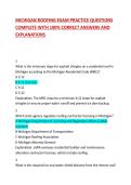 MICHIGAN ROOFING EXAM PRACTICE QUESTIONS COMPLETE WITH 100&percnt; CORRECT ANSWERS AND EXPLANATIONS 2026&sol;2027