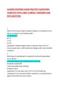 ILLINOIS ROOFING EXAM PRACTICE QUESTIONS COMPLETE WITH 100&percnt; CORRECT ANSWERS AND EXPLANATIONS 2026&sol;2027