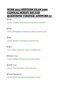 NURS 2513 MIDTERM EXAM 2026&NewLine;CLINICAL SCRIPT SOLVED&NewLine;QUESTIONS VERIFIED ANSWERS A&plus;