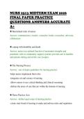 NURS 2513 MIDTERM EXAM 2026&NewLine;FINAL PAPER PRACTICE&NewLine;QUESTIONS ANSWERS ACCURATE&NewLine;A&plus;&NewLine;