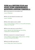 NURS 2513 MIDTERM EXAM 2026&NewLine;STUDY GUIDE COMPREHENSIVE&NewLine;QUESTIONS ANSWERS VERIFIED A&plus;&NewLine;