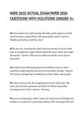 NURS 3632 ACTUAL EXAM PAPER 2026&NewLine;QUESTIONS WITH SOLUTIONS GRADED A&plus;
