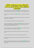 CDMP Certification Exam UPDATED &NewLine;ACTUAL QUESTIONS AND CORRECT &NewLine;ANSWERS