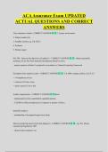 ACA Assurance Exam UPDATED &NewLine;ACTUAL QUESTIONS AND CORRECT &NewLine;ANSWERS