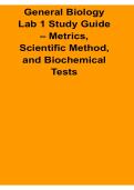 General Biology Lab 1 Study Guide Metrics Scientific Method and Biochemical Tests 2026 Updated Lecture Summary