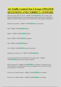 Air Traffic Control Test 2 Exam UPDATED &NewLine;QUESTIONS AND CORRECT ANSWERS