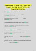 Fundamentals Of Air Traffic Control Test 2 &NewLine;Exam UPDATED QUESTIONS AND &NewLine;CORRECT ANSWERS