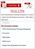 WGU C954 Information Technology Management &vert; PA and OA&NewLine;&vert; Explore New 202 Questions and Answers &vert; 2026 Update &vert;&NewLine;100&percnt; Correct&period;