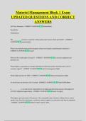 Materiel Management Block 1 Exam &NewLine;UPDATED QUESTIONS AND CORRECT &NewLine;ANSWERS
