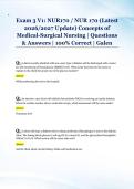 Exam 3 V1&colon; NUR170 &sol; NUR 170 &lpar;Latest &NewLine;2026&sol;2027 Update&rpar; Concepts of &NewLine;Medical-Surgical Nursing &vert; Questions &NewLine;& Answers &vert; 100&percnt; Correct &vert; Galen