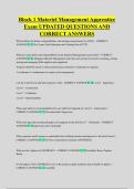 Block 1 Materiel Management Apprentice &NewLine;Exam UPDATED QUESTIONS AND &NewLine;CORRECT ANSWERS