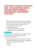 AACN ACNPC-AG &lpar;AGACNP&rpar; CERTIFICATION EXAM &ndash; ACTUAL QUESTIONS COMPLETE WITH 100&percnt; VERIFIED ANSWERS PSI PROCTORED PREP &plus; LATEST UPDATED STUDY GUIDE 2026&sol;2027