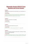 Mammalian Genetics BCH5413 Exam Questions and Correct Answers&period;