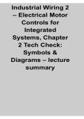 Industrial Wiring 2 Electrical Motor Controls for Integrated Systems Chapter 2 Tech Check Symbols Study Guide 2026 Updated Lecture Summary
