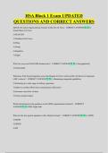 HSA Block 1 Exam UPDATED &NewLine;QUESTIONS AND CORRECT ANSWERS