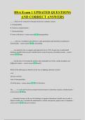 HSA Exam 1 UPDATED QUESTIONS &NewLine;AND CORRECT ANSWERS
