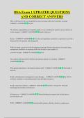 HSA Exam 1 UPDATED QUESTIONS &NewLine;AND CORRECT ANSWERS