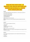 This NURS 5462 Mock Final Exam contains 50 graduate-level multiple-choice questions covering Evidence-Based Practice&comma; Leadership and Management&comma; Quality Improvement&comma; Patient Safety&comma; Healthcare Policy&comma; Ethics&comma; Informatics&comma; Population Health&comma; and Advanced N