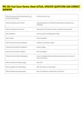PES 305 Final Exam Review Sheet ACTUAL UPDATED QUESTIONS AND CORRECT &NewLine;ANSWERS 