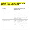Economics Theme 1 Edexcel ACTUAL UPDATED &NewLine;QUESTIONS AND CORRECT ANSWERS 