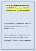 HESI RN Exit Exam &lpar;2026&sol;2027&rpar;Elsevier Evolve &sol; &NewLine;NCSBN CJMM &ndash; Comprehensive NCLEX-RN &NewLine;Readiness & Nursing Exit Assessment Package&vert;&vert;