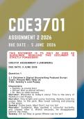CDE3701 Assignment 2 &lbrace;COMPLETE ANSWERS&rcub; Due Date 5 June 2026