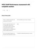 WGU D469 Performance Assessment with complete solution