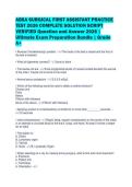ABSA SURGICAL FIRST ASSISTANT PRACTICE&NewLine;TEST 2026 COMPLETE SOLUTION SCRIPT&NewLine;VERIFIED Question and Answer 2026 &vert;&NewLine;Ultimate Exam Preparation Bundle &vert; Grade&NewLine;A&plus;