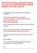 Sports IOT Arthrex EXAM&comma; comprehensive questions &NewLine;and verified answers QUESTIONS WITH ACCURATE &NewLine;ANSWERS &vert; GET IT RIGHT &vert;2026-2027 
